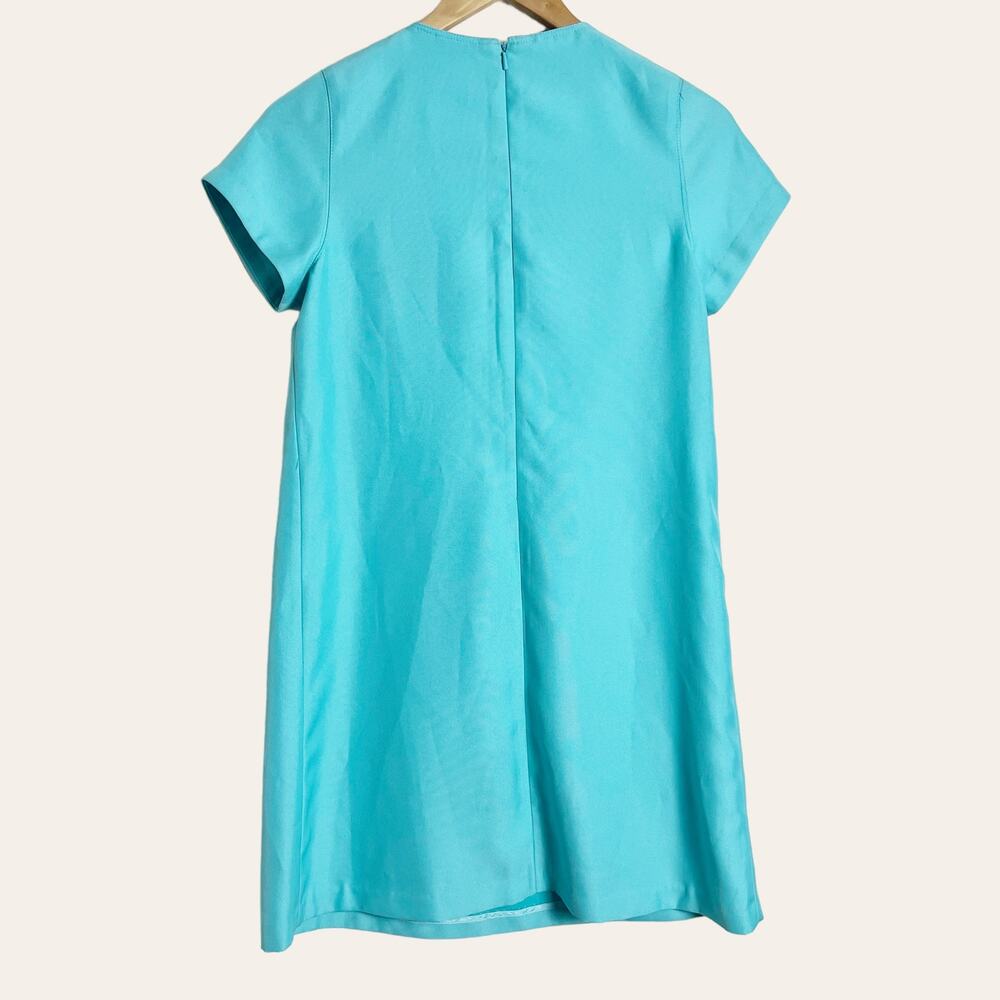 KARTA Turquoise Blue Jeweled Shift Dress Size S - Picture 2 of 5